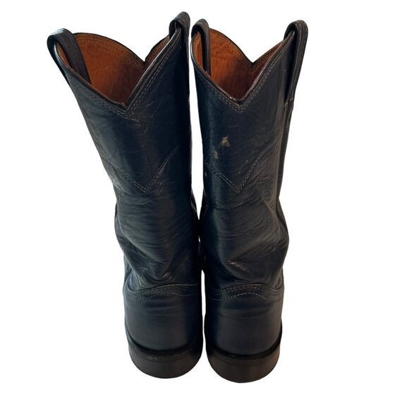 Vintage Nocona Steel Blue Leather Cowboy Boots Womens Size 6B Western Ranch - Picture 4 of 9